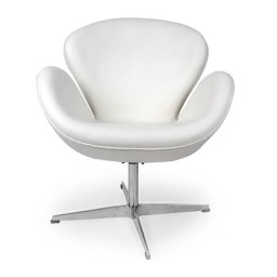 Белое кожаное кресло Swan